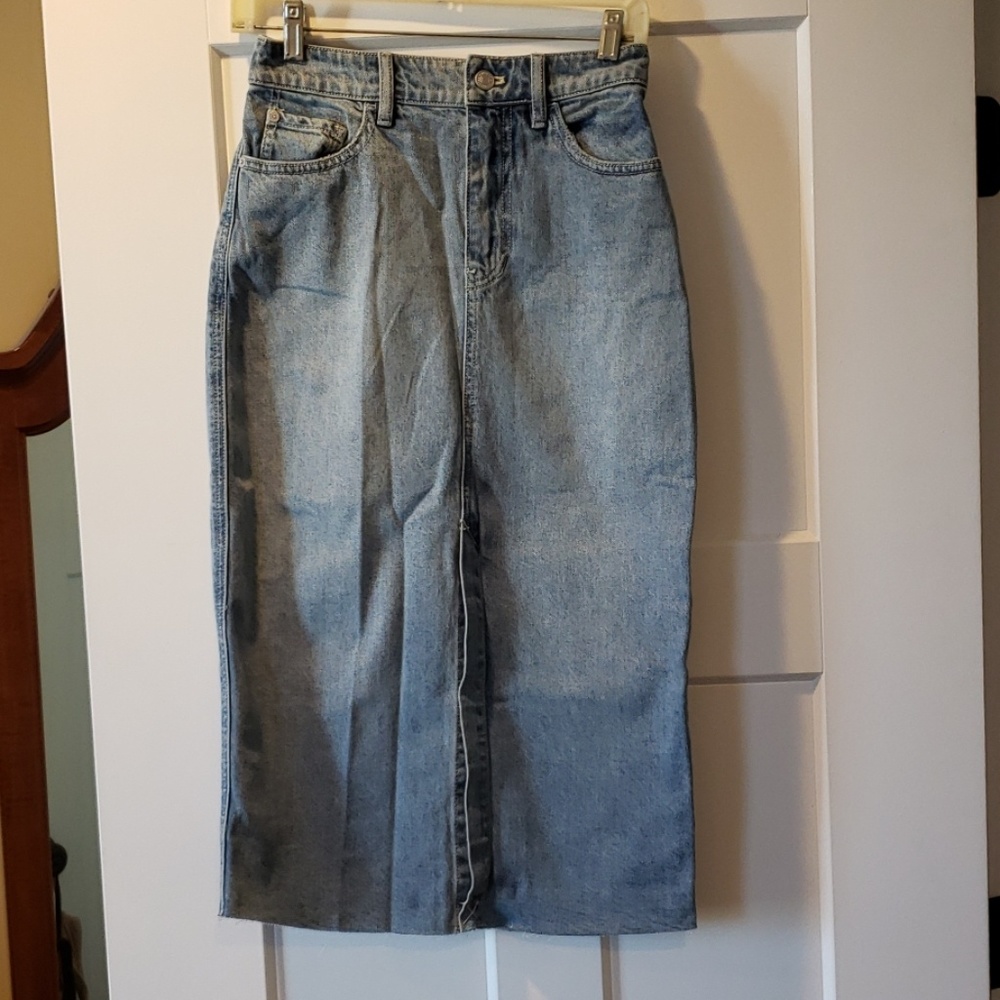 Free People denim pencil skirt